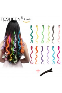 FESHFEN彩色卷發(fā)片可燙卷造型多變卷發(fā)彩色發(fā)片接發(fā)片無(wú)痕假發(fā)片