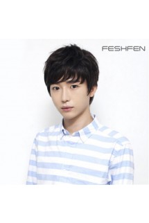 FESHFEN韓版真人發(fā)頭套男生短直發(fā)蓬松個(gè)性學(xué)生超酷時(shí)尚男士假發(fā)