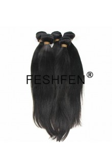 FESHFEN100%原生發真人發絲自然色發簾假發優質少女發順發可燙染