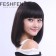FESHFEN真發(fā)假發(fā)女時尚短發(fā)短直發(fā)齊劉海梨花頭真人發(fā)絲手織頭套